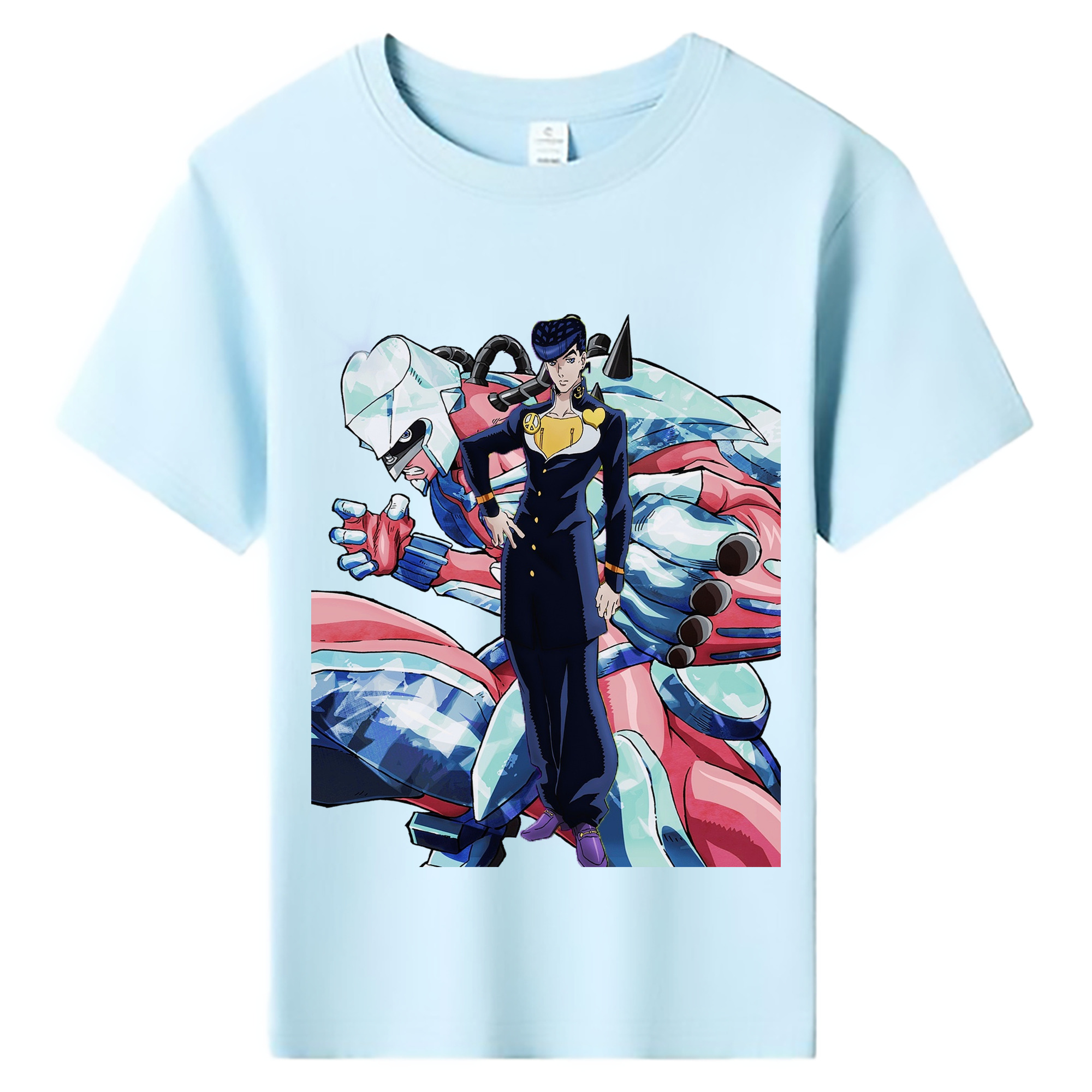 （画像用） ジョジョの奇妙な冒険 ひがしかた じょうすけ JoJo's Bizarre Adventure Higashikata Josuke 綿100％キッズTシャツ（フロントプリント）